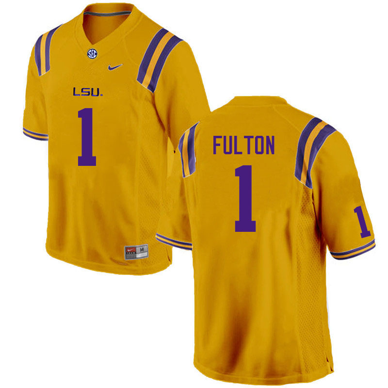 LSU Tigers #1 Kristian Fulton College Football Jerseys Stitched Sale-Gold